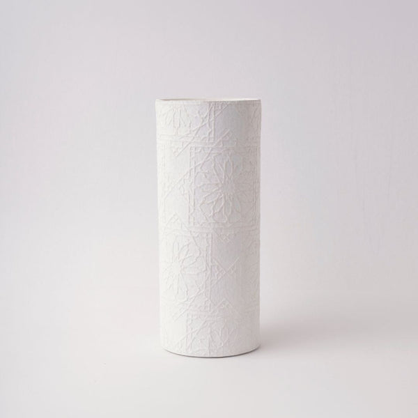 Tree Stripes Cylinder Vase Diwali - White Deals499