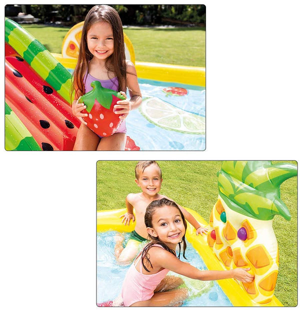 INTEX Fun'N Fruity Inflatable Play Centre Paddling Pool & Water Slide  57158EP Deals499