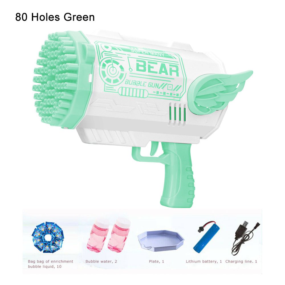 Electric Bubble Gun Machine Soap Bubbles Kids Adults Summer Outdoor Playtime Toy Green Deals499
