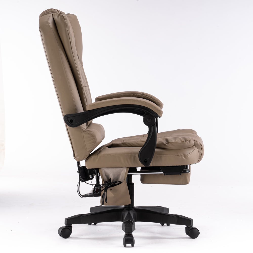 8 Point Massage Chair Executive Office Computer Seat Footrest Recliner Pu Leather Pink Deals499