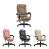 8 Point Massage Chair Executive Office Computer Seat Footrest Recliner Pu Leather Pink Deals499