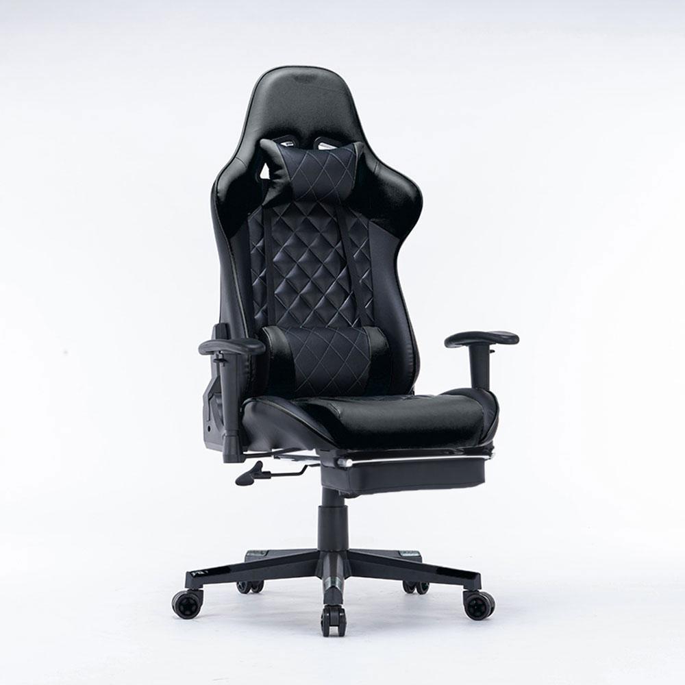 Gaming Chair Ergonomic Racing chair 165° Reclining Gaming Seat 3D Armrest Footrest Black White Deals499