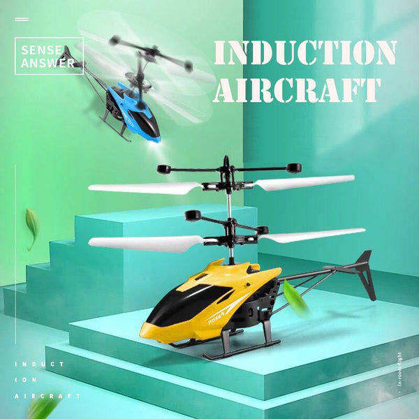 Mini RC Infrared Induction Helicopter Aircraft Drone Flashing Light Toys Christmas Gift Blue Deals499