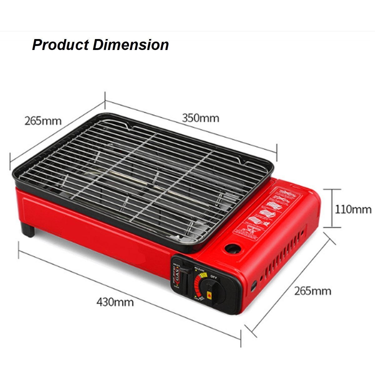 Portable Gas Stove Burner Butane BBQ Camping Gas Cooker With Non Stick Plate Orange Deals499