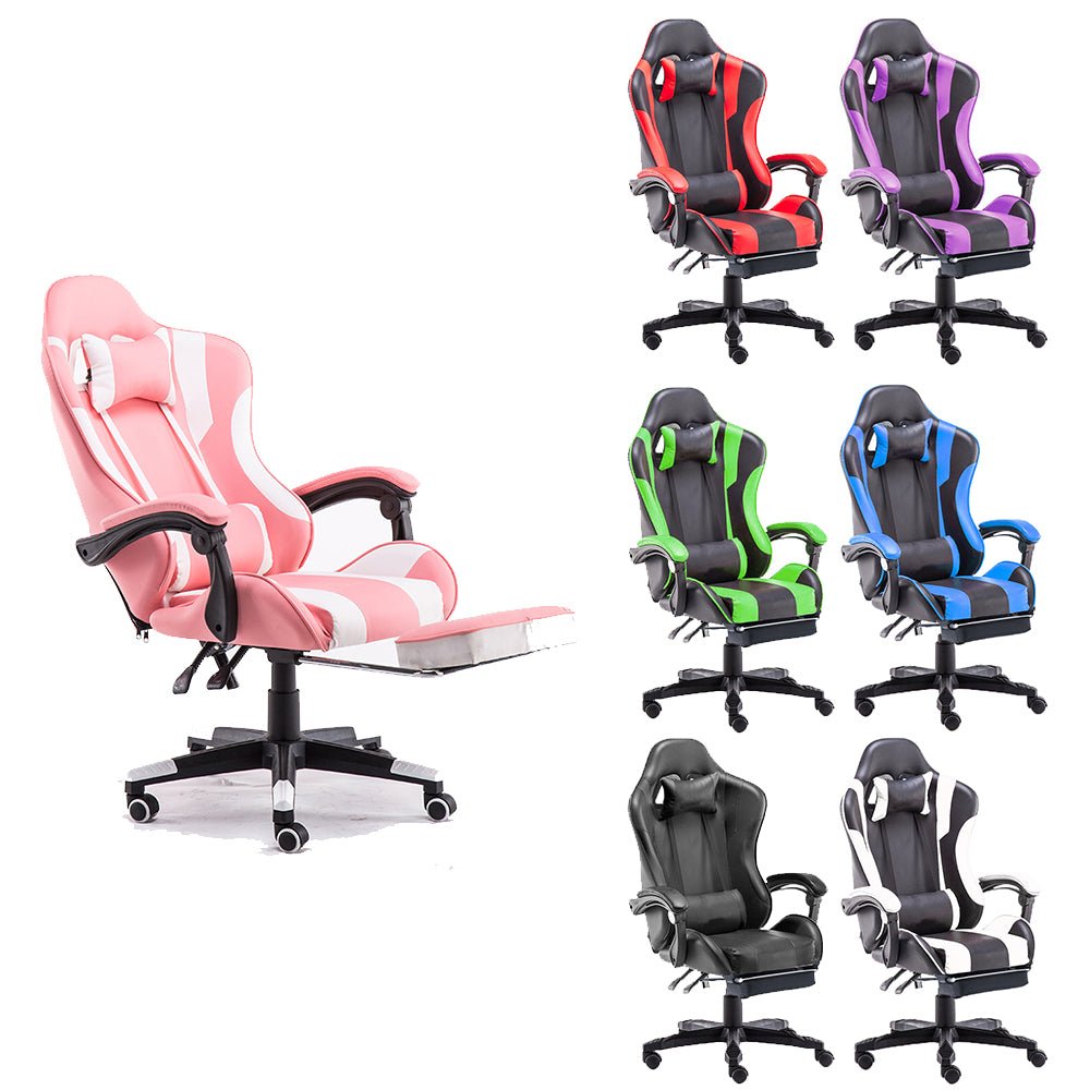 Gaming Chair Office Computer Seating Racing PU Executive Racer Recliner Large Black Deals499
