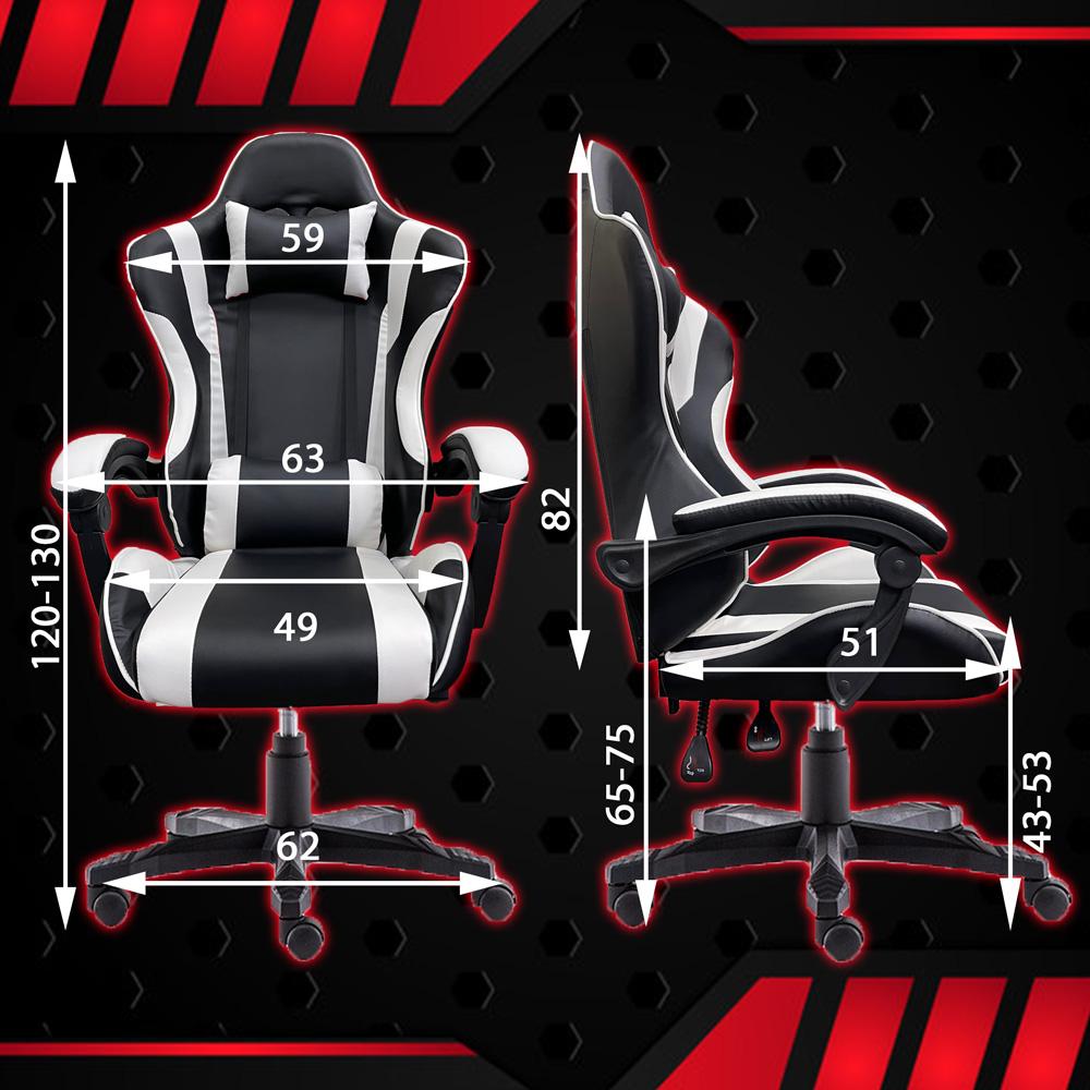 Gaming Chair Office Computer Seating Racing PU Executive Racer Recliner Large Black Red Deals499