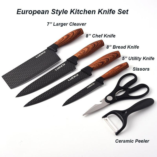 6 pieces Kitchen Knife Set Everich Chef Knives Stainless Steel Nonstick Scissor Deals499