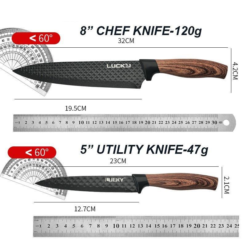 8 pieces Kitchen Knife Set Everich Chef Sharpener Knives Stainless Steel Nonstick Scissor Gift Deals499