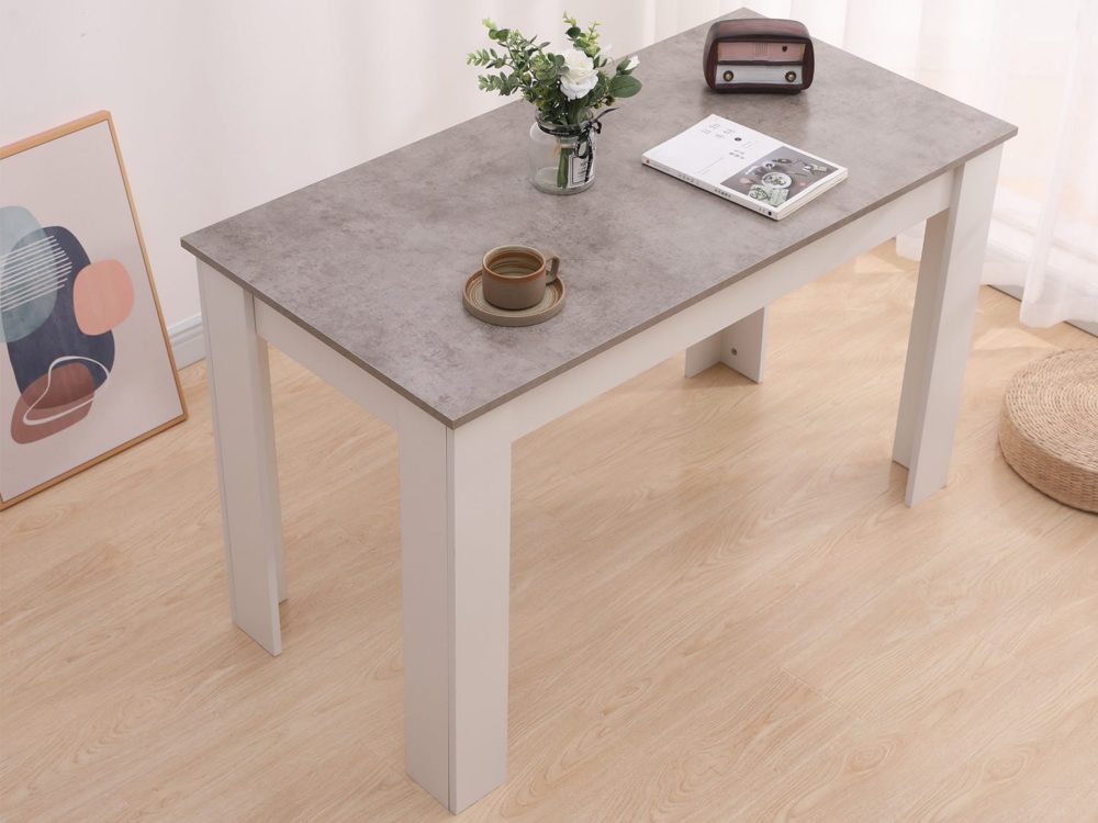 Dining Table Rectangular Wooden 120M-Grey&White Deals499