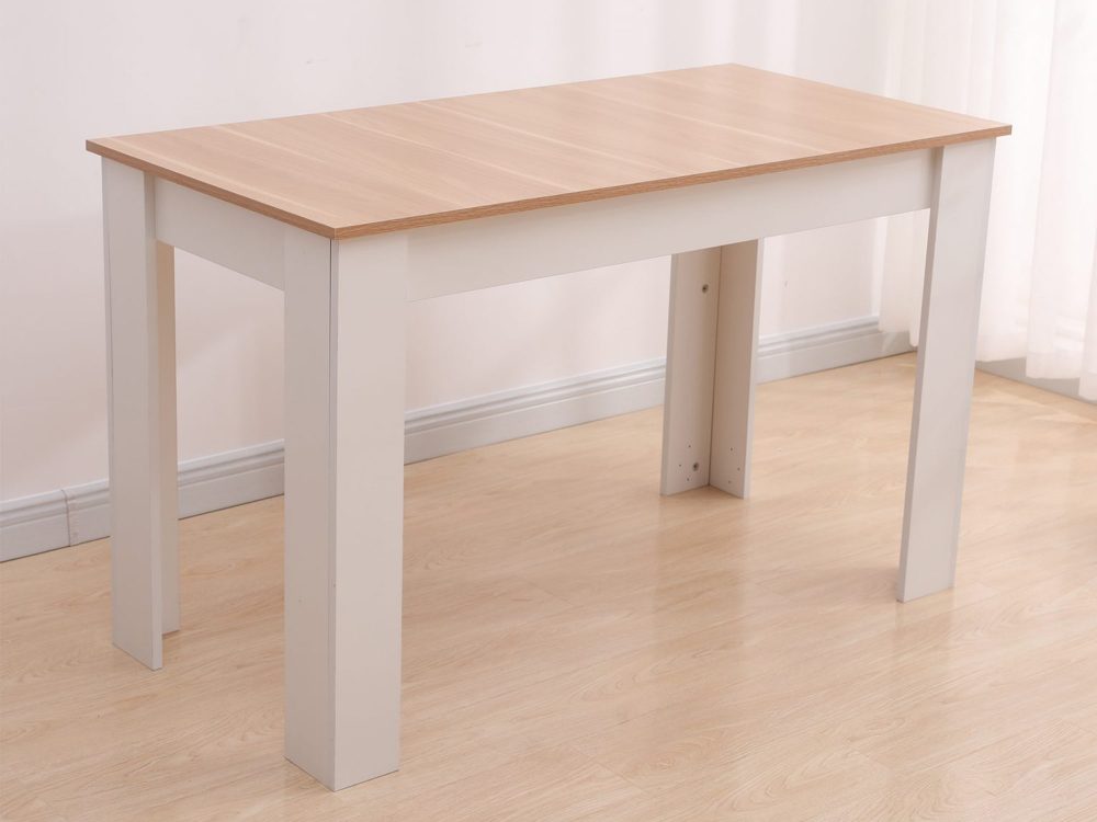 Dining Table Rectangular Wooden 120M-Wood&White Deals499