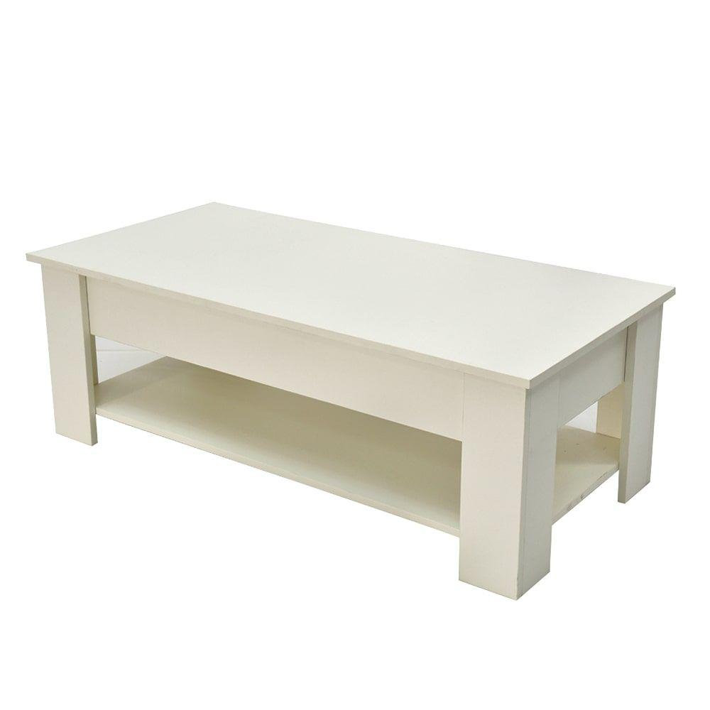 Lift Up Coffee Table with Storage - White Deals499