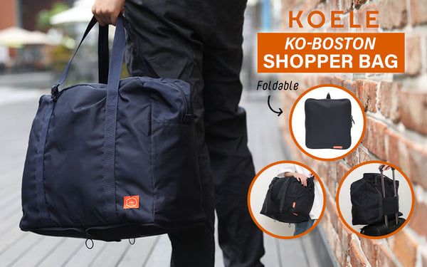 KOELE Navy Shopper Bag Travel Duffle Bag Foldable Laptop Luggage KO-BOSTON Deals499