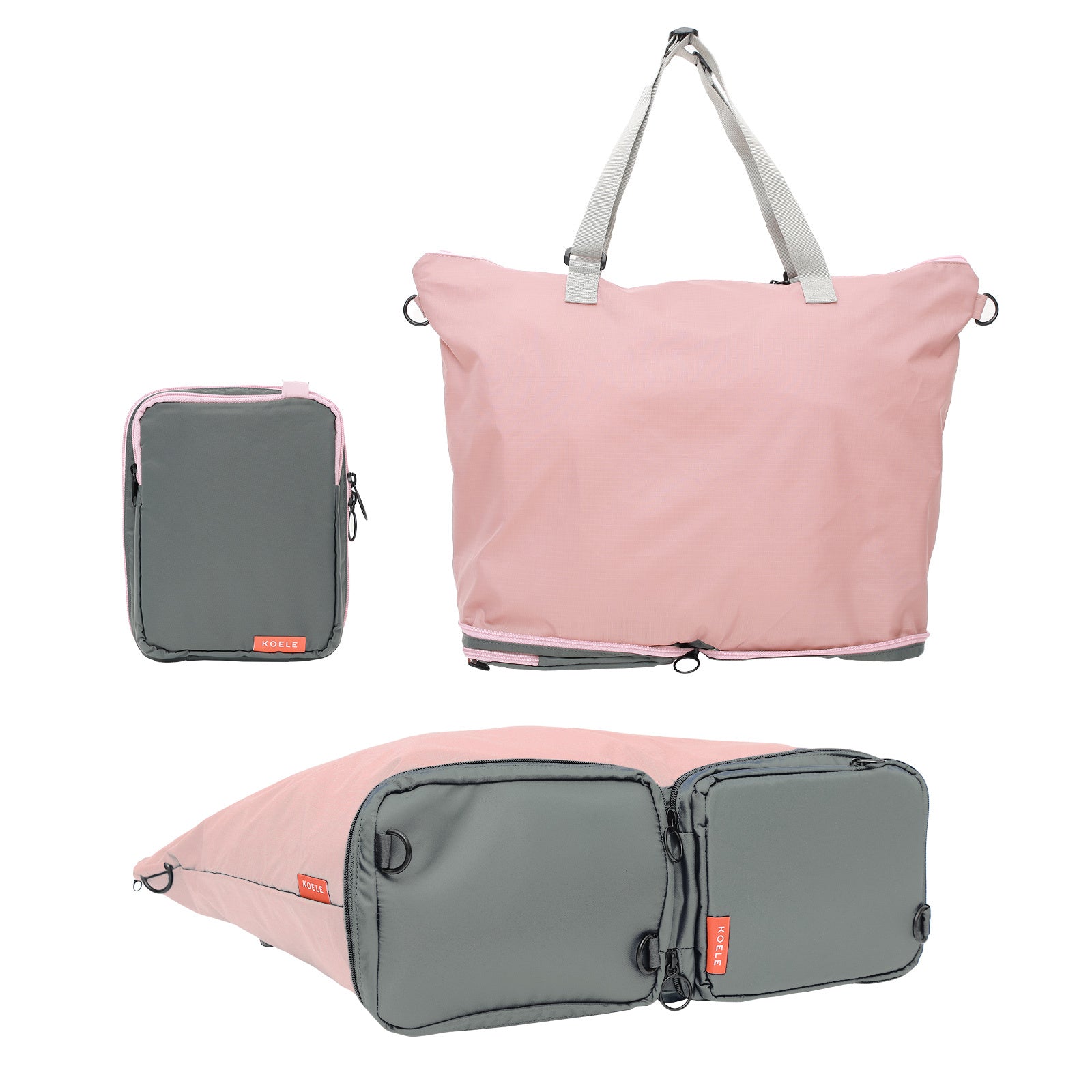 KOELE Pink Shopper Bag Tote Bag Foldable Travel Laptop Grocery KO-DUAL Deals499