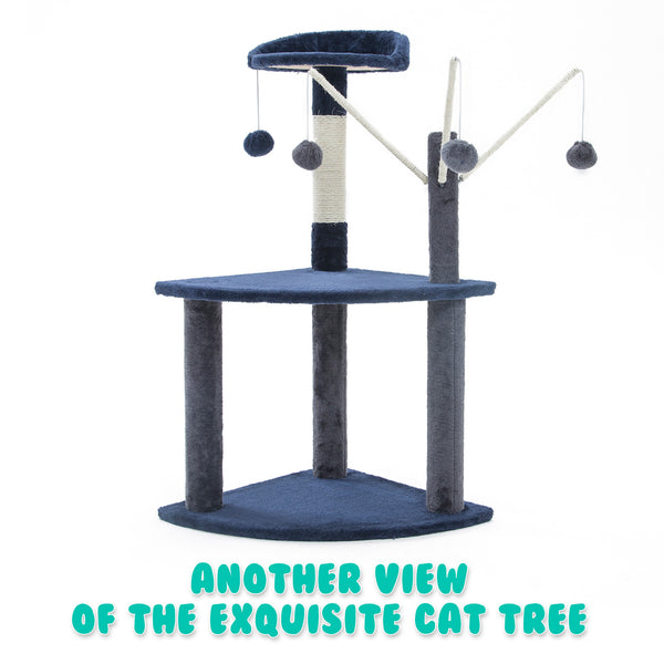 Paw Mate 96cm Blue Cat Tree Luna Multi Level Scratcher Deals499