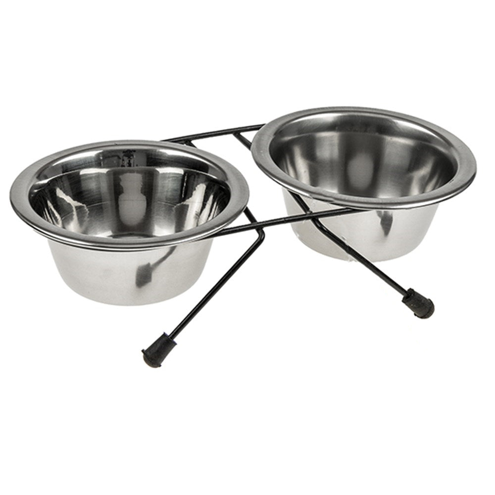 2 x Sets Small Portable Dog Cat Steel Pet Bowl Water Bowls Feeder Deals499