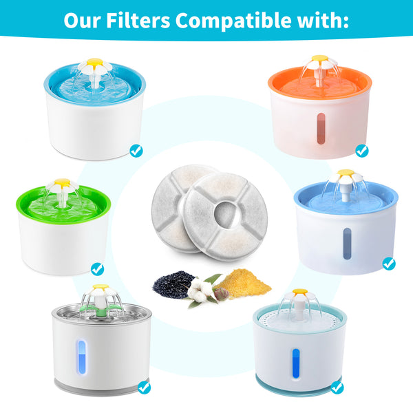 8 x Pet Dog Cat Fountain Filter Replacement Activated Carbon Ion Exchange Resin Triple Filtration System Automatic Water Dispenser Compatible from Deals499 at Deals499