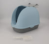 Portable Hooded Cat Toilet Litter Box Tray House with Handle and Scoop Blue Deals499