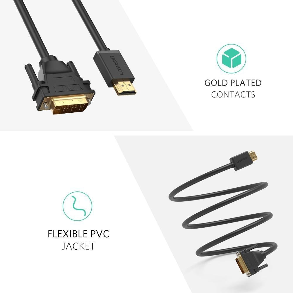 UGREEN 10136 HDMI To DVI 24+1 Cable 3M Deals499