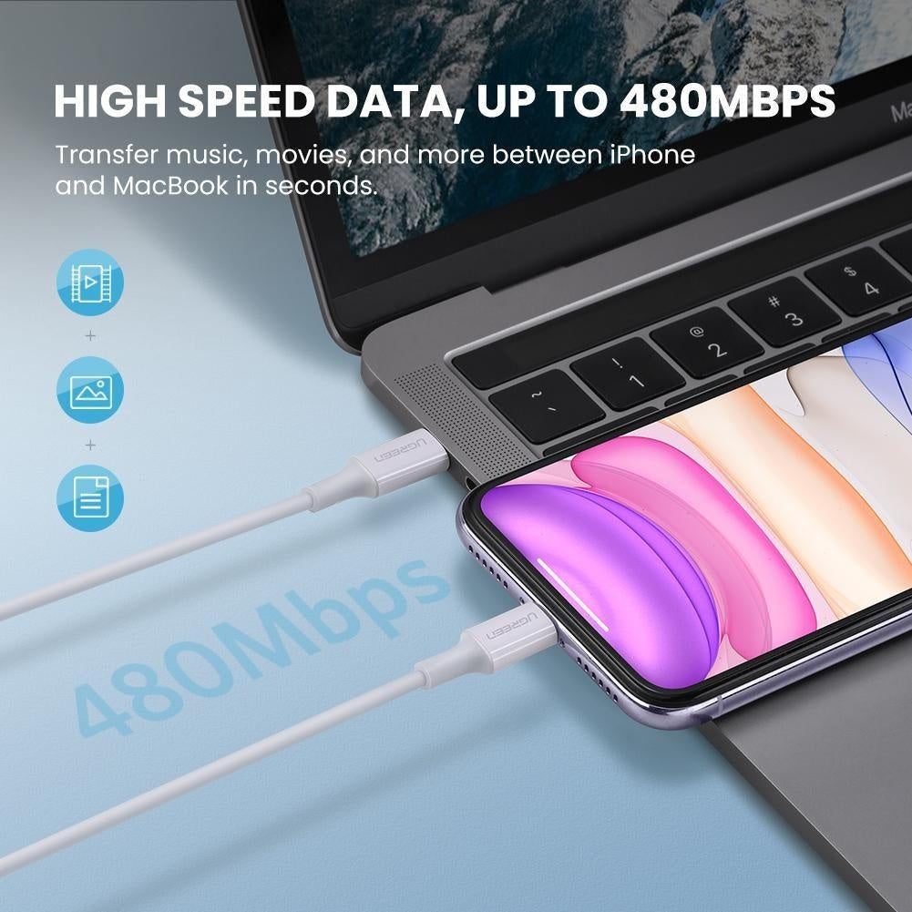 UGREEN 60749 MFi USB-C to iPhone 8-pin Charging Cable 2M Deals499