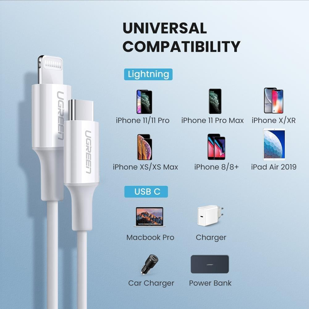 UGREEN 60749 MFi USB-C to iPhone 8-pin Charging Cable 2M Deals499