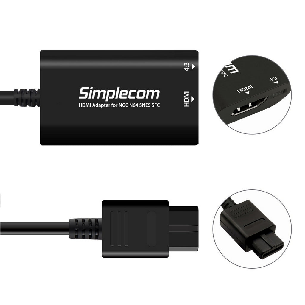 Simplecom CM461 HDMI Adapter Composite AV to HDMI Converter for Nintendo NGC N64 SNES SFC Deals499