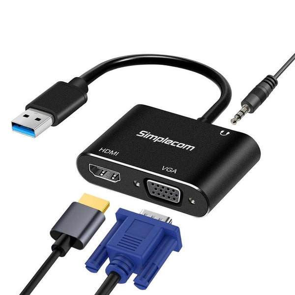 Simplecom DA316A USB to HDMI + VGA Video Card Adapter with 3.5mm Audio Deals499