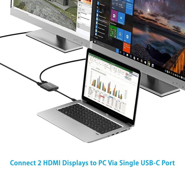 Simplecom DA330 USB-C to Dual HDMI MST Adapter 4K@60Hz with PD and Audio Out Deals499