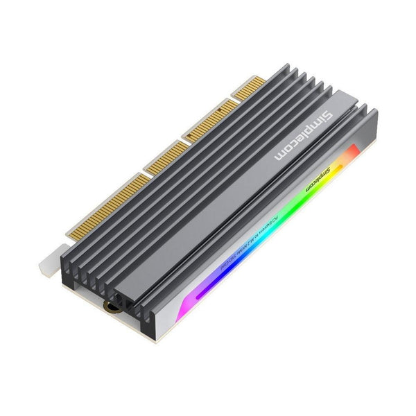 Simplecom EC415 NVMe M.2 SSD to PCIe x4 x8 x16 Expansion Card with Aluminium Heat Sink and RGB Light Deals499