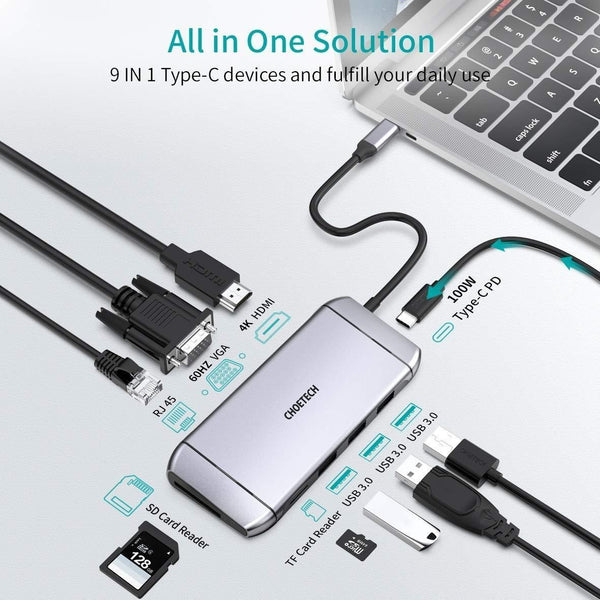CHOETECH HUB-M15 USB-C 9-in-1 Multifunction Adapter Deals499