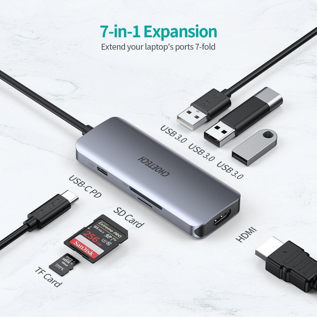 CHOETECH HUB-M19 USB-C 7-in-1 Multifunction Adapter Deals499