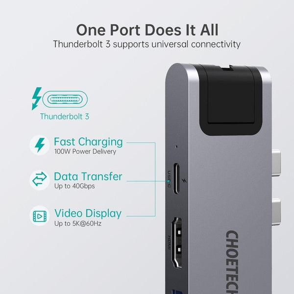 CHOETECH HUB-M24 7-in-2 MacBook Pro/Air USB Adapter USB-C Hub Deals499
