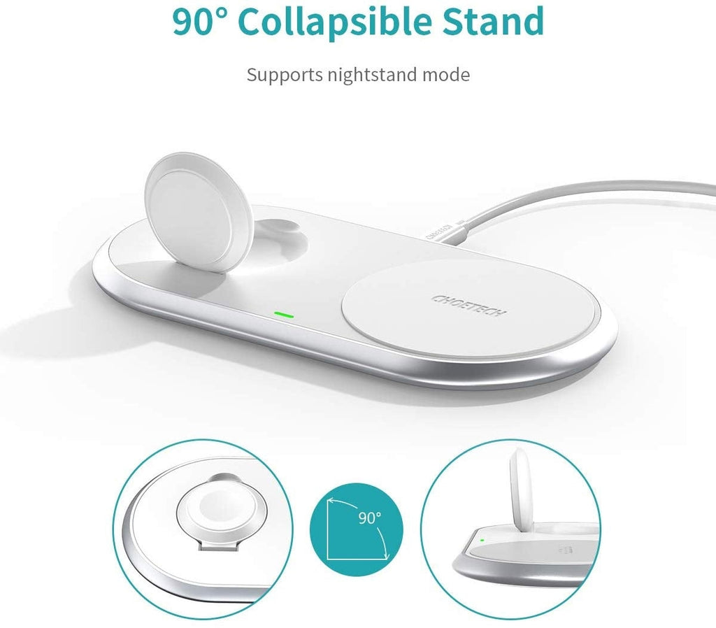 CHOETECH T317 2-in-1 Dual Wireless Charger Pad (MFI Certified) Deals499