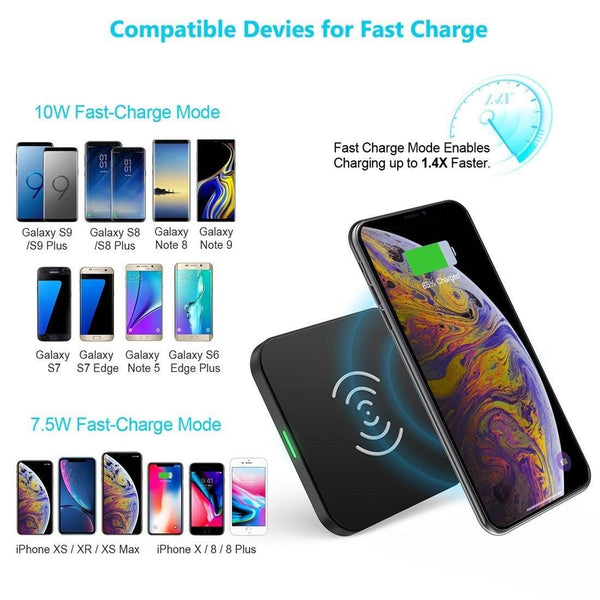 CHOETECH T511S Qi Certified 10W/7.5W Fast Wireless Charger Pad Deals499