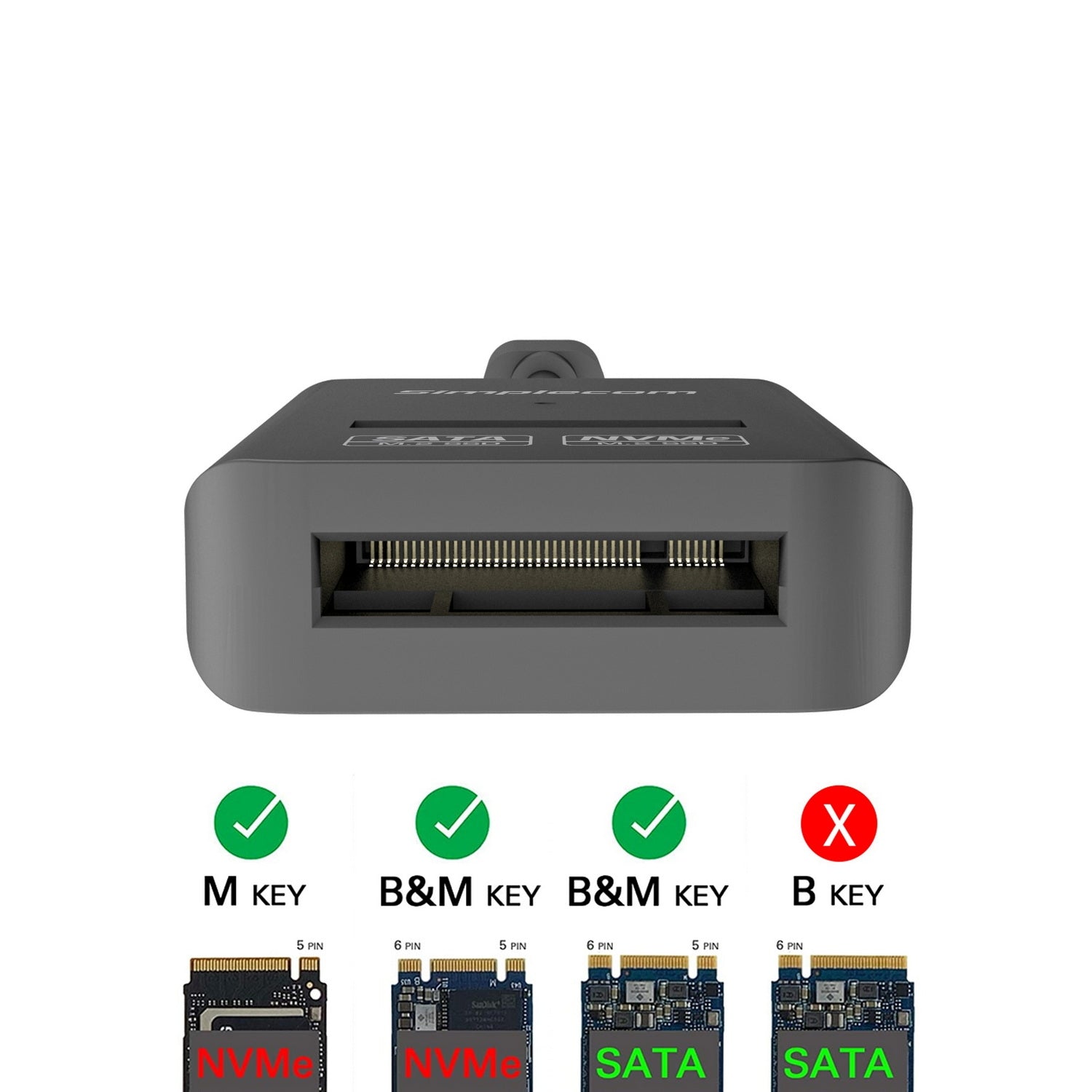 Simplecom SA506 NVMe / SATA Dual Protocol M.2 SSD to USB-C Adapter Converter USB 3.2 Gen 2 10Gbps Deals499