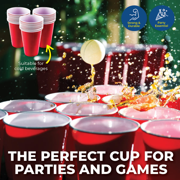 Party Central 480PCE Red Party Cups Disposable Large Rim High Quality 450ml Deals499
