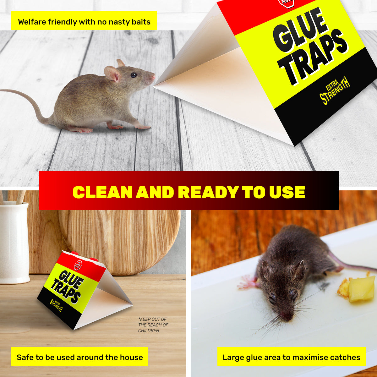 SAS Pest Control 48PCE Mice Rat Traps Peanut Scented Poison Free Non-Toxic Deals499