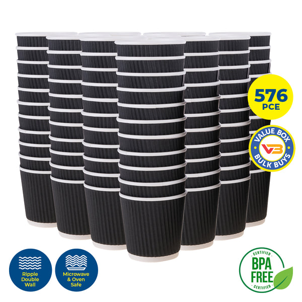 Party Central 576PCE Disposable Coffee Cups Double Wall Microwave Safe 110ml Deals499