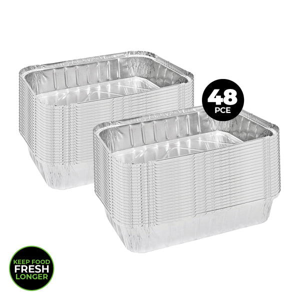 Home Master 48PCE Aluminium Deep Foil Trays Premium Quality &amp; Strength 32cm Deals499