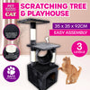 Pet Basic 3 Level Cat Scratch Tree &amp; Playhouse Fun Climb Rest 92 x 35cm Deals499