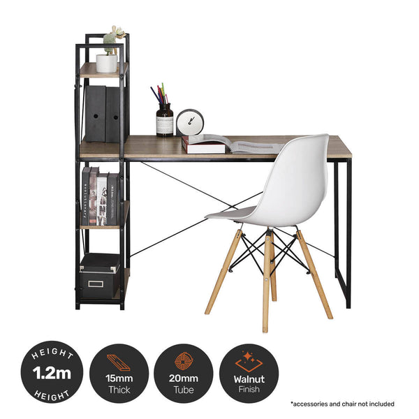 Home Master Office Desk &amp; Storage Shelves Unique Stylish Modern Design 1.2m Deals499