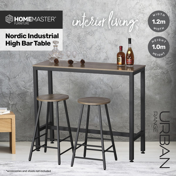 Home Master High Bar Table Nordic Industrial Design Stylish Modern 120cm Deals499
