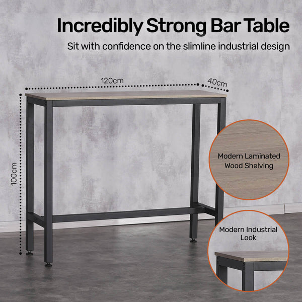 Home Master High Bar Table Nordic Industrial Design Stylish Modern 120cm Deals499