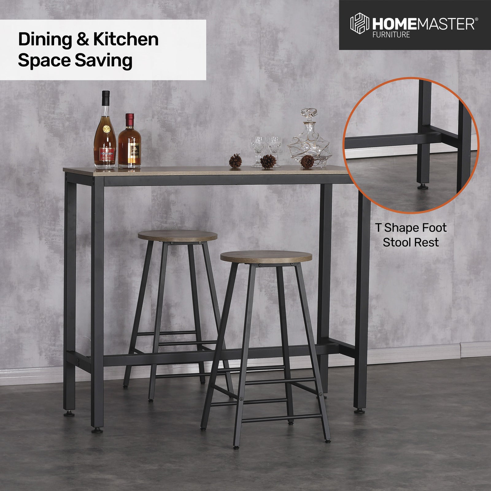 Home Master High Bar Table Nordic Industrial Design Stylish Modern 120cm Deals499