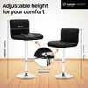 Home Master 2PCE Bar Stool Black Swivel Seat Adjusting Height Stylish Modern Deals499