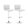Home Master 2PCE Bar Stool White Swivel Seat Adjusting Height Stylish Modern Deals499