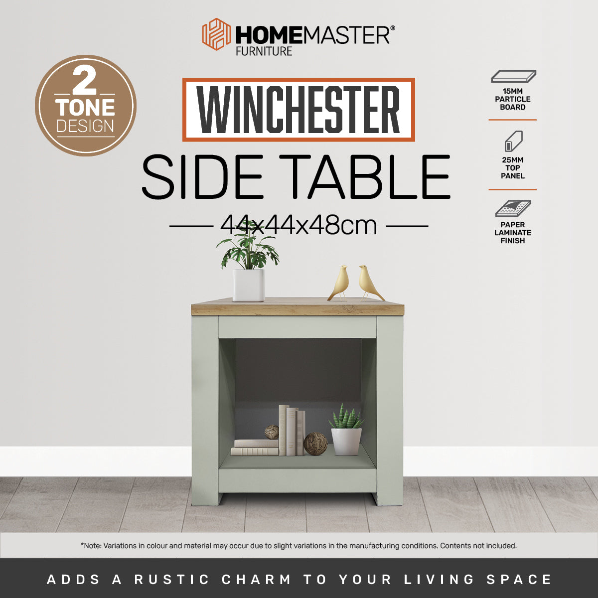 Home Master Winchester Two Tone Side Table Stylish Flawless Design 44 x 48cm Deals499