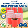 Party Central 900PCE Red Paper Cups Disposable Leak Resistant 200ml Deals499