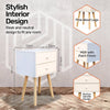 Home Master 2 Drawer Side Table Sleek Modern &amp; Stylish Neutral Design 61cm Deals499