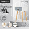 Home Master 1 Drawer Side Table Sleek Modern &amp; Stylish Neutral Design 61cm Deals499