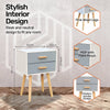 Home Master 2 Drawer Side Table Sleek Modern &amp; Stylish Neutral Design 61cm Deals499